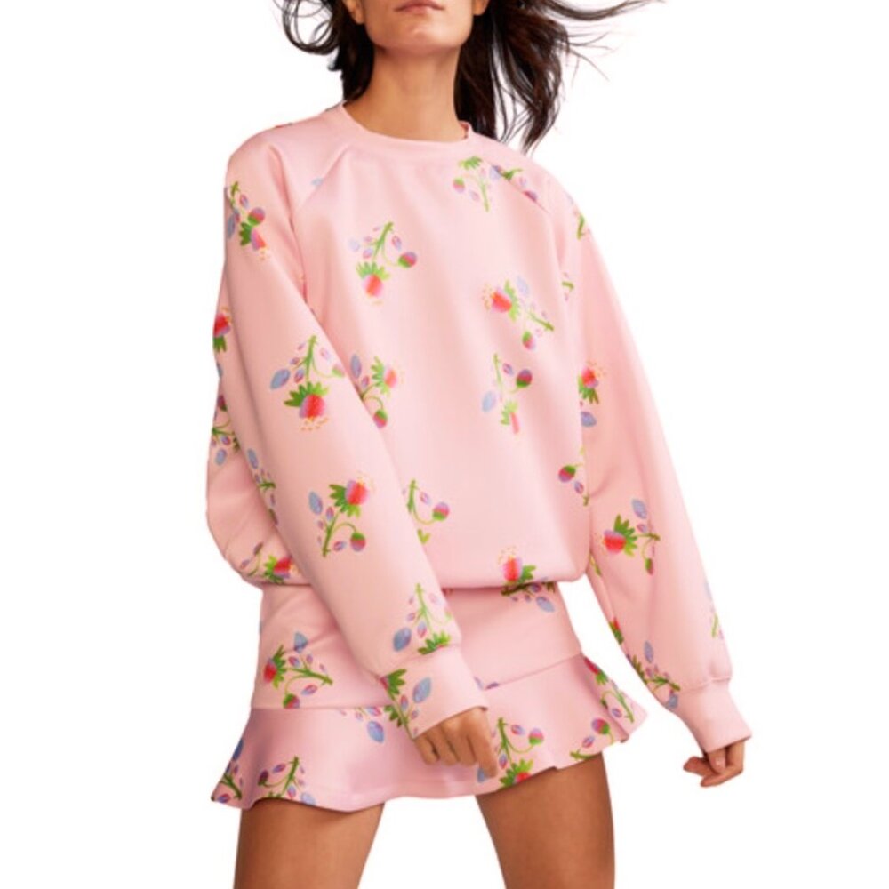Cynthia Rowley Strawberry Bonded Matching Set Sweatshirt /Mini Skirt Size S/6